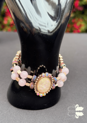 Rose Quartz Stacked Bracelet