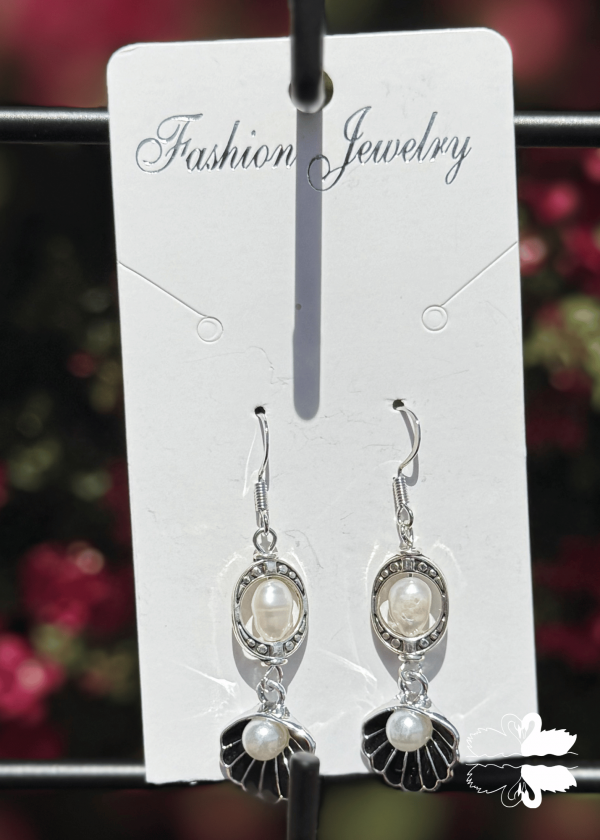 10 Pearl Drop w/ Shell Earrings