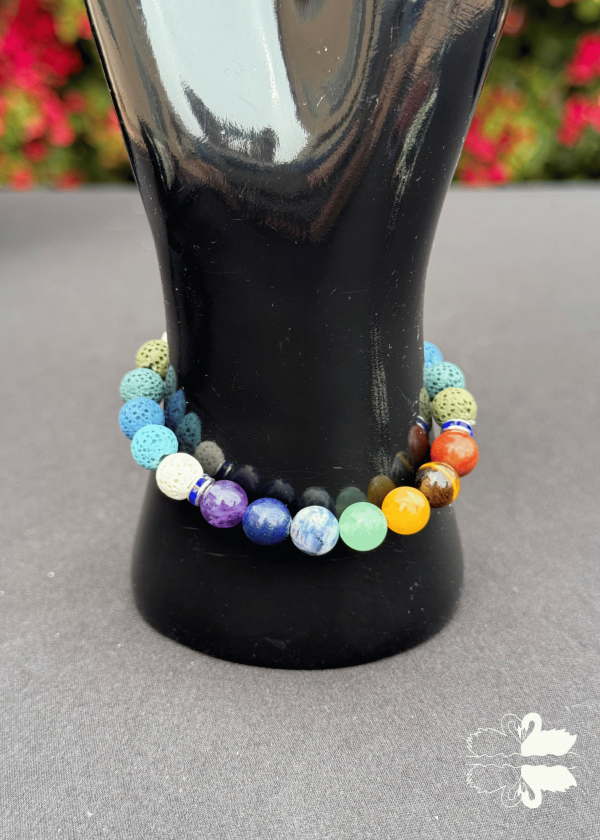 10 Chakra & Lava Stone Bracelet