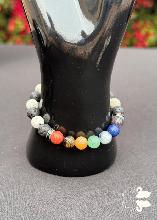 11 Chakra & Lava Stone Bracelet