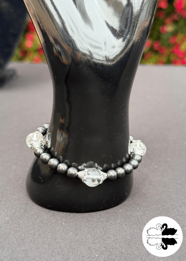 120 Shungite & Clear Quartz Bracelet