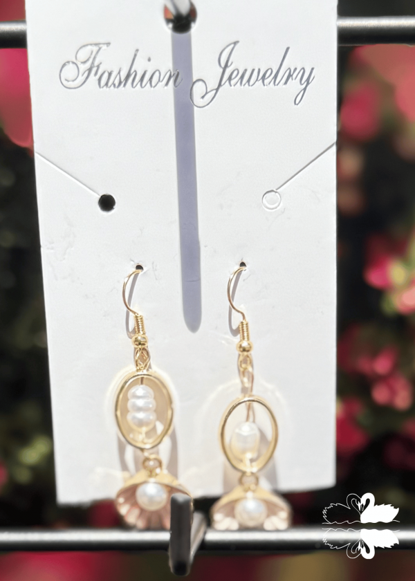 13 Pearl Drop w/ Shell Earrings