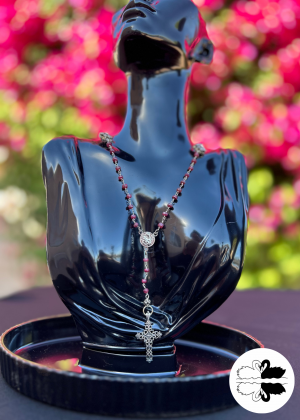 Garnet & Silver Rosary