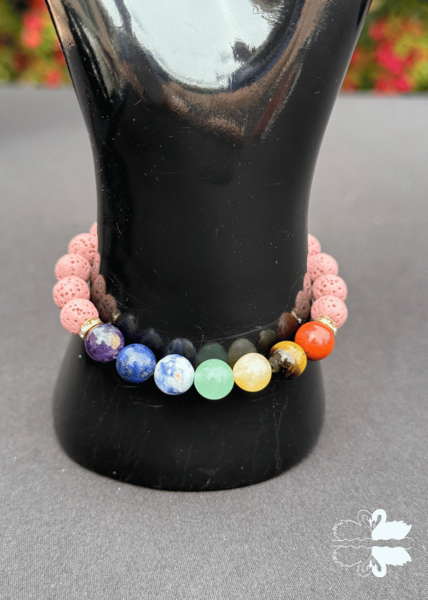 17 Chakra & Lava Stone Bracelet