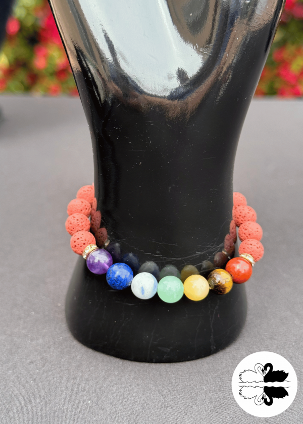 Chakra & Lava Stone Bracelet