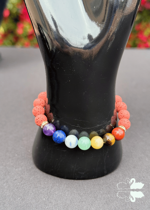 18 Chakra & Lava Stone Bracelet