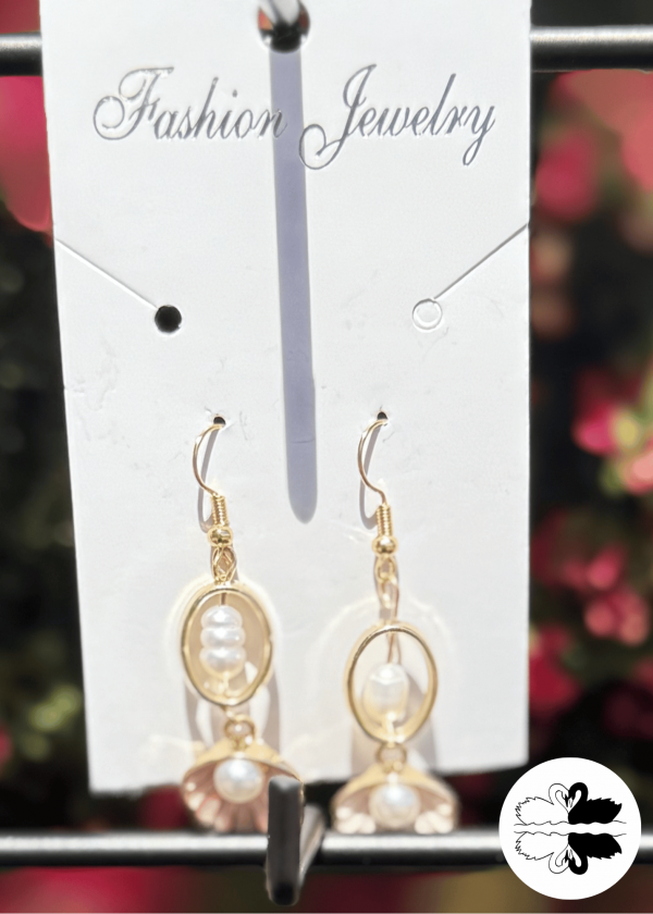 Pearl Drop w/ Shell Earrings