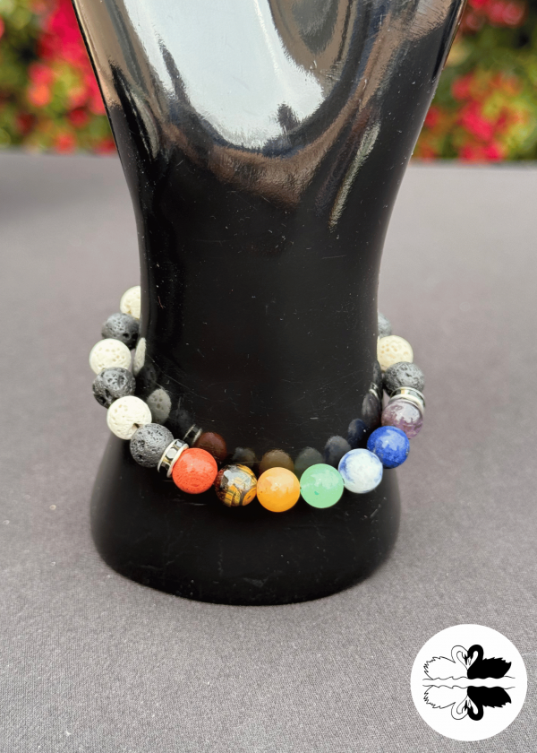 Chakra & Lava Stone Bracelet