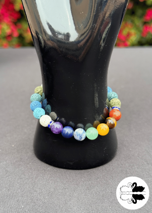 42 Chakra & Lava Stone Bracelet