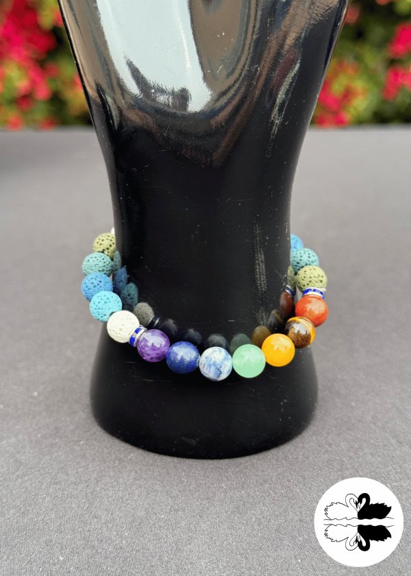 Chakra & Lava Stone Bracelet