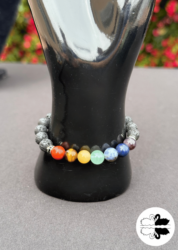 Chakra & Lava Stone Bracelet