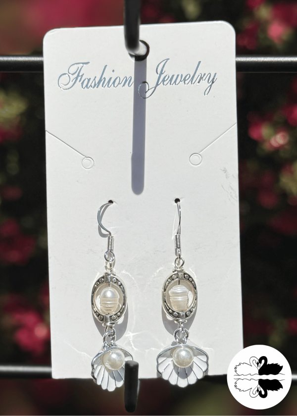 Pearl Drop w/ Shell Earrings