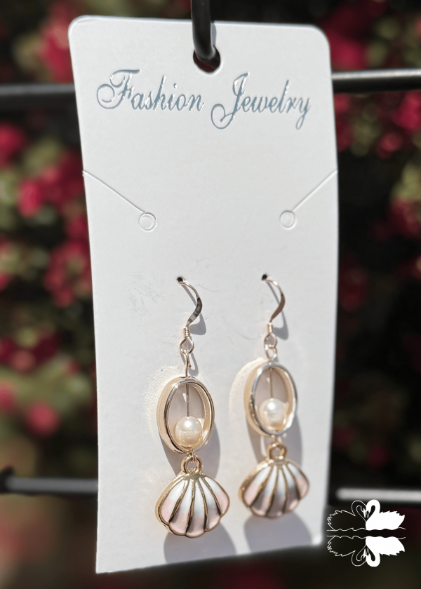 7 Pearl Drop w/ Shell Earrings