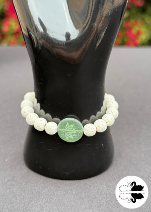 Chakra & Lava Stone Bracelet w/ Lotus Flower Bracelet