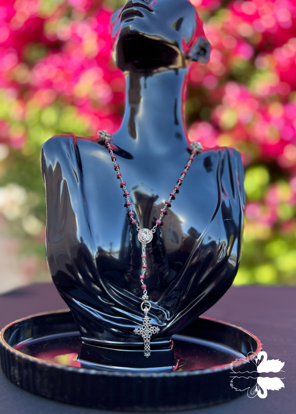 r2 Garnet & Silver Rosary
