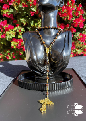 Gold & Wood Rosary